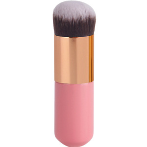 Brocha de maquillaje con forma de hongo, brocha de fibra sintética para base de maquillaje, para rostro, color blanco, negro, rosa, mango con virola de cobre - Product Image 3