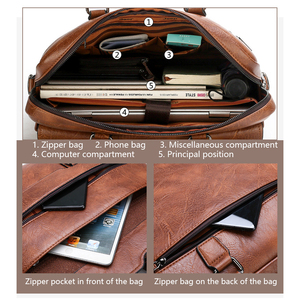 Sac bandoulière de luxe en cuir PU pour homme IStapromo – Sacoche d'affaires et sacoche pour ordinateur portable - Product Image 3