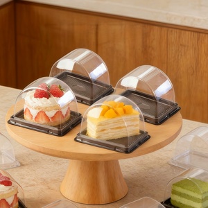 Boîte à gâteau de luxe pour gâteau rectangulaire et gâteau en tranches, ensemble de contenants transparents pour marque de boulangerie haut de gamme - Product Image 5