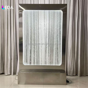 Fuente de Piso de Vidrio Transparente con Base Central de Acero Inoxidable LEDA, Decoración para Bodas, Cumpleaños y Eventos - Product Image 4