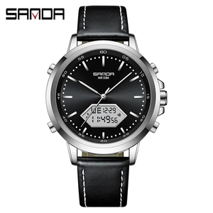 <span class=keywords><strong>SANDA</strong></span> 3301 50M étanche résistance aux chocs mode à la mode Offre Spéciale nouveau modèle LED affichage analogique numérique hommes d'affaires montre-bracelet - Product Image 4