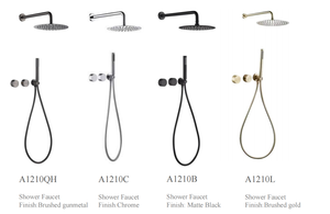 Ensemble de douche mural contemporain en laiton poli à double poignée pour hôtel, avec cartouche céramique et jet pluie, de l'usine Aideal de Jiangmen - Product Image 2