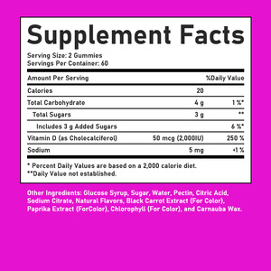 Private Label Vitamin D3 Gummies with Total Carbohydrate Powerful Body Cleanse Support Healthy Mood Promote Bone Health Gummies - Product Image 2