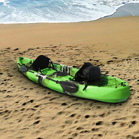 Canot/Kayak pour jeunes en vente en gros, jeux aquatiques, bateau à rames en plastique dur, tandem 2 personnes, kayak de pêche avec accessoires