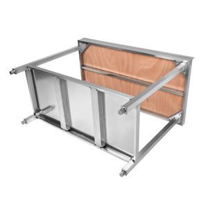 Banco de trabajo Kinbin de acero inoxidable con estructura de madera reforzada de alta calidad, con patas ajustables. - Product Image 2