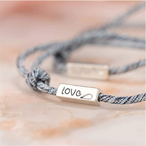 Heart To Heart Couple Bracelet Woven Magnetic Unisex Jewelry Gift Set SS 002 - Product Image 2