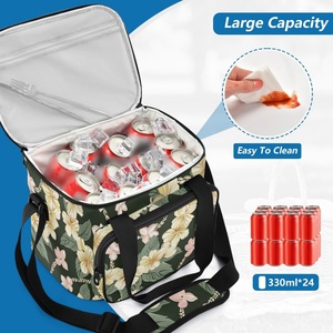 Portable Waterproof Leakproof Insulated Hawaii Flowers Cooler Tote Bag Thermal Lunch Cooler Bag for Food Picnic - Product Image 5