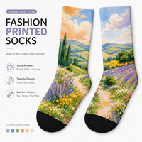 Chaussettes de sport personnalisées OEM sans couture, respirantes, à séchage rapide, absorbant la transpiration, résistantes aux déchirures, imprimées, chaussettes d'automne