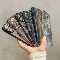 Étui de téléphone en TPU magnétique de luxe à chargement sans fil pour iPhone 17 16 Pro Max, transparent électroplaqué et antichoc