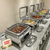 Chauffe-Plats Électrique Commercial XITIBET en Acier Inoxydable pour Hôtels et Restaurants, Réchaud Buffet et Plat Chauffant 6L