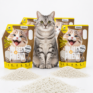 Litière pour chat <span class=keywords><strong>en</strong></span> tofu naturel à agglomération rapide 2,5 kg 4,5 kg 9,08 kg OEM ODM Direct Usine - Product Image 1
