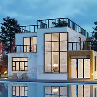 Bâtiment préfabriqué à deux étages, appartement modulaire, espace de bureau combiné, structure en acier robuste, économie d'énergie, assemblage rapide