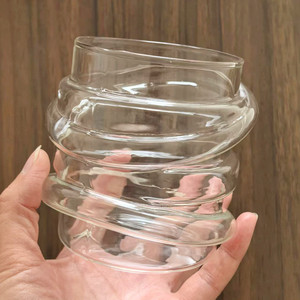 14 Oz Creatieve Nieuwe Onregelmatige Premium Glazen Beker Voor Warmwatermelk Of Cola-Eersteklas Glazen Drinkwaren - Product Image 6