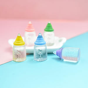 Miniatura de Biberón Transparente de Resina, Cabujón Plano para Decoración de Cocina en Miniatura DIY, Accesorios Decorativos con Pegamento en Crema - Product Image 1
