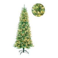 Arbre de Noël artificiel durable de haute qualité avec éclairage LED à économie d'énergie, base autoportante, personnalisable, aspect réaliste, en PVC, pour usage intérieur