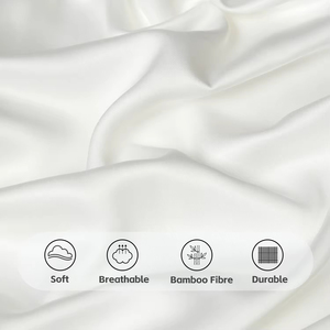 ชุดเครื่องนอน Lyocell ไม้ไผ่ออร์แกนิก100% เป็นมิตรกับสิ่งแวดล้อมแผ่นไม้ไผ่ออร์แกนิก4ชิ้น & ชุดเครื่องนอนให้ความเย็น - Product Image 4