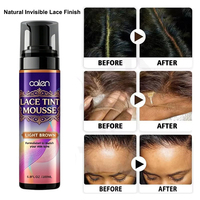 Mousse teintante brune 200ml 6.76oz pour perruques et compléments capillaires, longue durée, sans traces, pour cheveux bouclés et crépus, marque privée