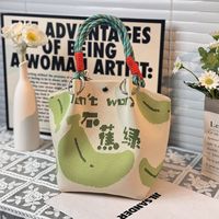 Tas Tangan Rajut Gaya Baru Motif Buah, Kapasitas Besar, Ringan, Terbuka, Portabel, Tas Pergelangan Tangan untuk Perjalanan Sehari-hari, Aktivitas Luar Ruangan, Tas Mini Kasual