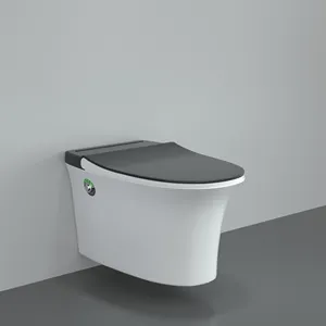 Wandt oi lette keine Notwendigkeit, Zisterne Keramik Badezimmer Wandbehang WC schwarzer Sitz Toiletten schüssel tankless Toilette zu installieren