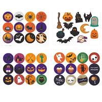 Autocollants d'Halloween pour le commerce extérieur, motifs mignons de crâne et de citrouille, adhésifs, pour sceller les sacs de bonbons et décorer les boîtes de biscuits, 8 pièces, 3,5*7cm