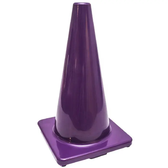 Cono stradale di sicurezza stradale in PVC con avviso di parcheggio viola flessibile colorato da 18 pollici di alta qualità personalizzato