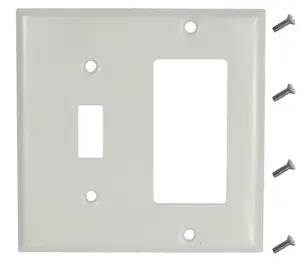 Square 2 Gang 1 Toggle GFCI Switch Cover Include 4 Screws Combination Wall Plate Decorative Outlet Cover