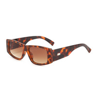 Lunettes de soleil de luxe marron petites montures carrées lunettes pour petit visage fou Rockstar Vintage rétro lunettes de soleil écaille de tortue
