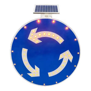 Plaque en aluminium avec impression UV personnalisable 3M EGP Film réfléchissant cercle <span class=keywords><strong>rond</strong></span>-<span class=keywords><strong>point</strong></span> route solaire LED clignotante panneaux de signalisation - Product Image 1