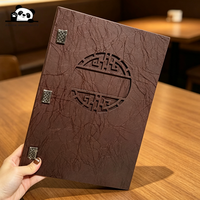 Porte-menu personnalisé, couverture de menu de restaurant avec reliure à rivets, logo en relief/découpé au laser pour restaurant asiatique, bar, café