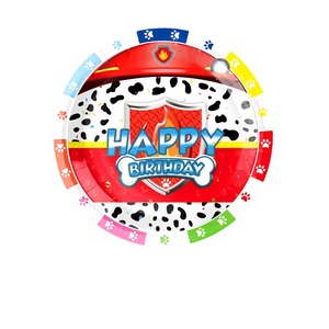Assiettes en papier rondes Paw Patrol multicolores pour fête d'anniversaire - Product Image 1