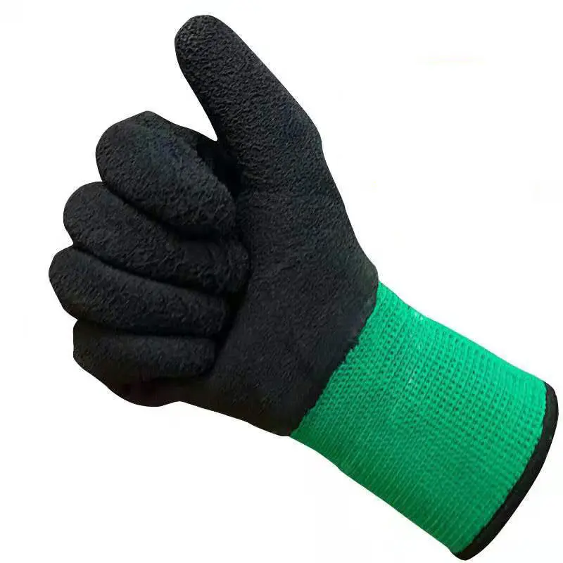 SHUOYA latex garten handschuh baumwolle gestrickte arbeits palm latex beschichtete handschuhe