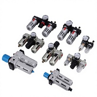 Régulateur de pression pneumatique AirWork compatible avec les types AR4000 et AR2000, en alliage d'aluminium, certifié CE, jauge de pression 0-0,9 MPa, noir, 1 pièce