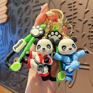 2025 dibujos animados Kung Fu Panda llavero Taekwondo Panda muñeca colgante coche bolsa llavero cuentas de silicona para hacer llaveros - Product Image 4