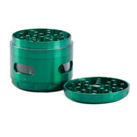 Moulin en métal de 2.5 pouces, 4 pièces, en Zinc, pour tabac, épices, herbes, avec ouverture de fenêtre, accessoires pour fumer, nouvel arrivage