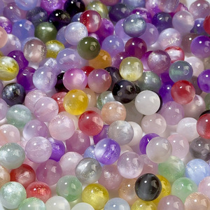 Cuentas perforadas de resina de colores variables ópticamente, cuentas sueltas redondas de 10 y 12 mm para hacer joyería DIY, pulseras, collares y manualidades. - Product Image 4