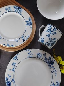 Vajilla de cerámica de color bajo vidriado para el hogar europeo, juego de serie Roland AES con tinta rosa, tazón, taza, plato - Product Image 2