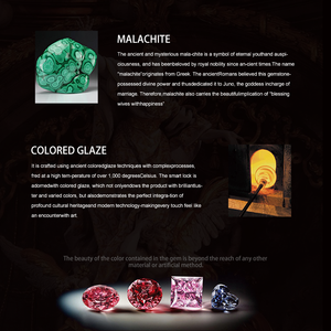 Kunci pintar kustom mewah baru 2025 | Seri Baroque B808 24K kristal berwarna emas kuningan kristal Malachite hijau buatan tangan Wi-Fi - Product Image 4