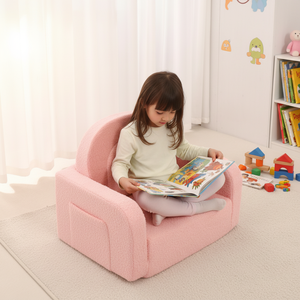 โซฟาเบดเด็กแบบกำมะหยี่ 2 in 1 โซฟาเด็กและเก้าอี้นั่งเล่นพร้อมผ้าห่ม โซฟาพับได้ - Product Image 2