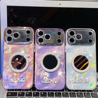 Miroir de maquillage de luxe Queen's avec poudre scintillante et étui de téléphone en diamant pour iPhone 13 14 15 16 17 Air 17 Pro Max 16e 16 Plus