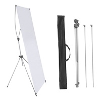 Soporte Portátil para Pancartas Tipo X Americanas IMPAC, Telescópico, de Aleación de Aluminio, Resistente a la Intemperie, 60x160cm, Antioxidante, Resistente a Impactos, para Supermercados