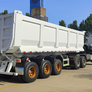 Semi-remorque benne basculante arrière en U de 50 tonnes à 3 essieux pour le transport de pierres et de sable - Product Image 3