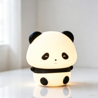Lampe Panda Mignonne en Silicone Portable à 7 Couleurs Changeantes, Respectueuse de la Peau, Alimentée par Batterie, Veilleuse de Chevet pour Chambre et Voyages en Camping
