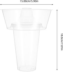 Vaso Transparente de Plástico PP 2 en 1 de 500ml/700ml para Bebidas y Snacks con Bandeja Superior para Snacks y Soporte para Vasos - Product Image 3