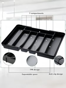 Wholesale Custom Low Price Expandable Adjustable Kitchen Silverware Flatware Drawer Organizer Tray Injection Plastic Durable - Product Image 5