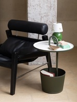Table d'appoint moderne de luxe en cuir de selle avec poignée créative, plateau de rangement, table basse pour villa, hôtel, salon