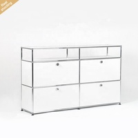 Tempat Penyimpanan logam Stainless Steel, lemari ruang tamu tahan abrasi Modern putih