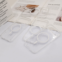 Étui de téléphone transparent magnétique en TPU+PC antichoc pour 17/17 Air/17 Pro/17 Pro Max avec un design ultra transparent