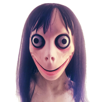 Effrayant Momo Latex Masque Creepy Halloween Noël Cosplay Costume pour Adultes pour Fêtes Fête Masques Latex Cosplay Costume