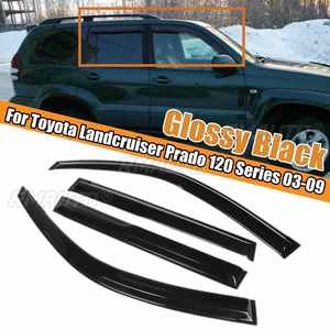 Déflecteurs de vitres latérales, 4 pièces, pour Toyota Landcruiser Prado série 120 2003-2009, visière de fenêtre noire, protection contre la pluie et le soleil - Product Image 1