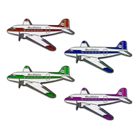 Pins de revers en métal personnalisés, modèle avion et hélicoptère, finition or et argent antique, émail, moulage et sérigraphie
